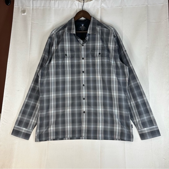 KUHL Men’s Size XL Shirt Button Down Plaid Long Sleeve Style Performance - Picture 2 of 15